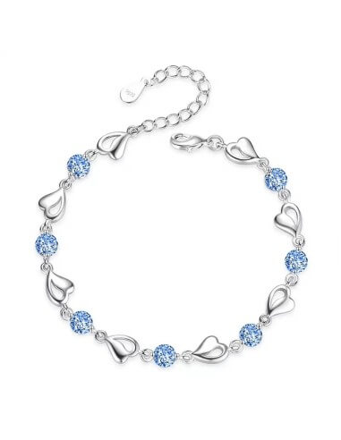 Bracelet Cœur de l'Océan en Cristal Bleu - Bijou France